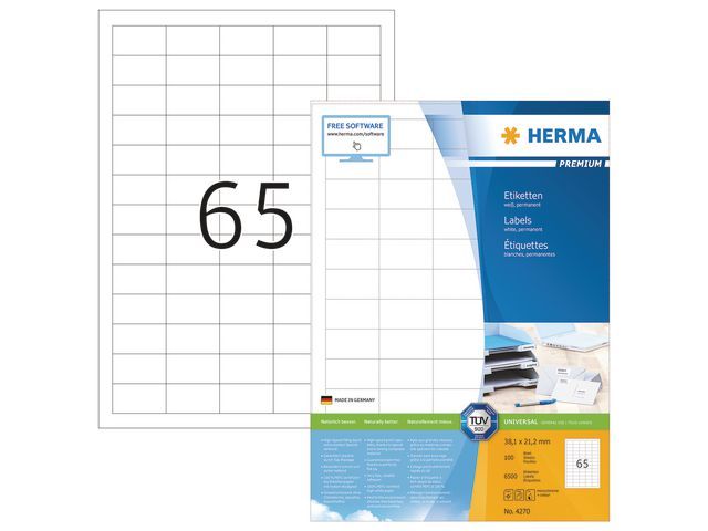 Herma Premium Etiketten Met Rechte Hoeken 381X212 Mm 4270 Pak 6500 Stuks herma kopen in de aanbieding