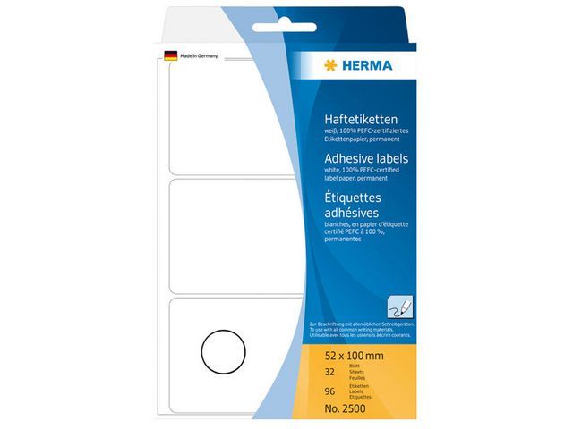 Herma Universele Etiketten Met Ronde Hoeken 52X100 Mm 2500 Pak 96 Stuks herma kopen in de aanbieding Herma Universele Etiketten Met Ronde Hoeken 52X100 Mm 2500 Pak 96 Stuks herma kopen in de aanbieding