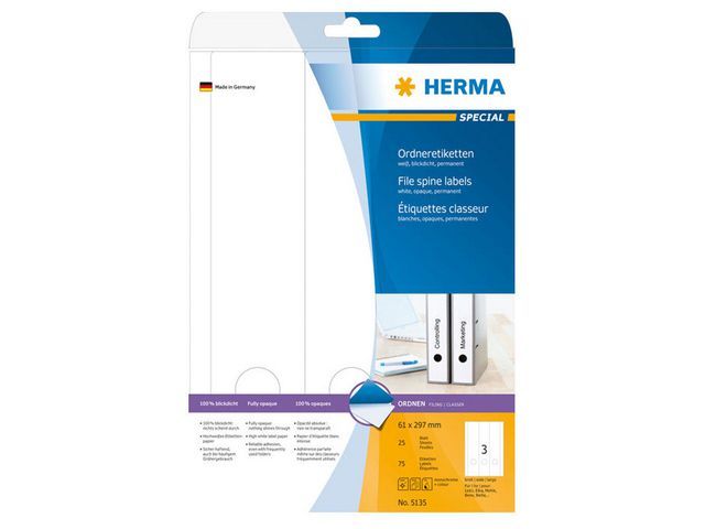 Herma Ordneretiketten 61X297 Mm Pak 75 Stuks herma kopen in de aanbieding