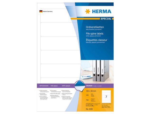 Herma Rugetiketten 192X38 Mm Wit Pak 700 Stuks herma kopen in de aanbieding
