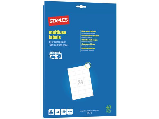 Staples Universele Etiketten G 600 Stuks Pak staples kopen in de aanbieding Staples Universele Etiketten G 600 Stuks Pak staples kopen in de aanbieding