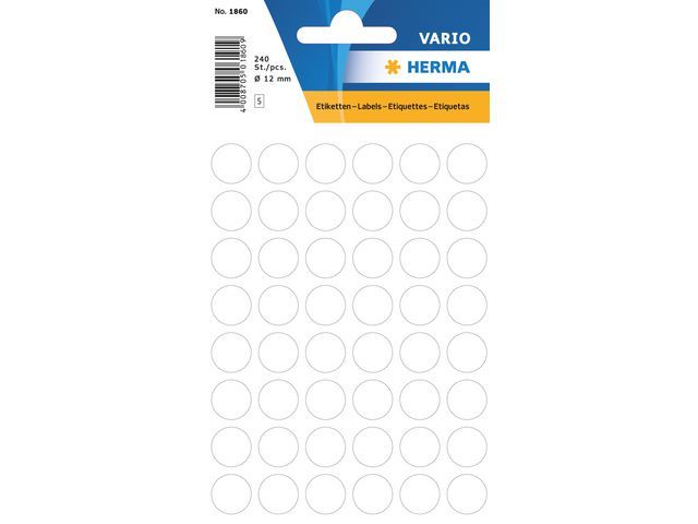 Herma Markeer Punten Diameter 12 Mm Rond Wit Pak 240 Stuks herma kopen in de aanbieding