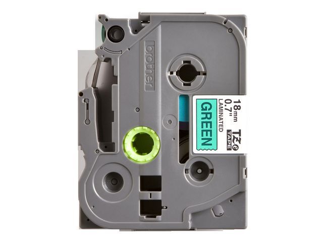 Ptouch P Touch Tz Labeltape Zwart Op Groen Tz 741 18 Mm ptouch kopen in de aanbieding