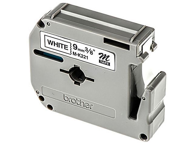 Ptouch P Touch Labeltape Mk Zwart Op Wit M K221Bz 9 Mm ptouch kopen in de aanbieding