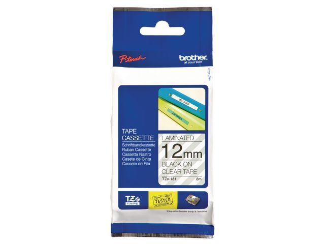 Ptouch P Touch Tze Labeltapes Zwart Op Transparant 131 12 Mm ptouch kopen in de aanbieding