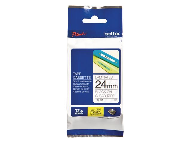 Ptouch P Touch Tze Labeltapes Zwart Op Transparant 151 24 Mm ptouch kopen in de aanbieding