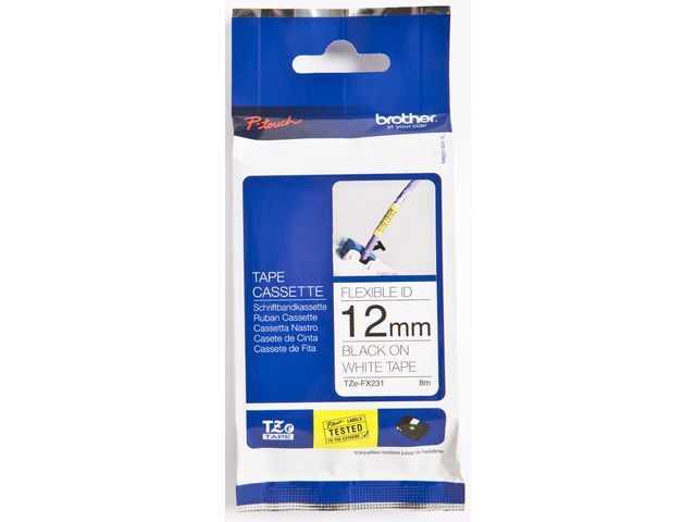 Ptouch P Touch Tze Labeltapes Zwart Op Wit Fx231 12 Mm ptouch kopen in de aanbieding