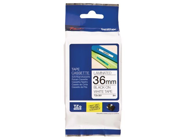 Ptouch P Touch Tze Labeltapes Zwart Op Wit 261 36 Mm ptouch kopen in de aanbieding