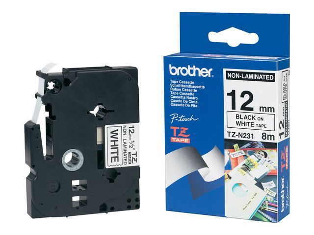 Ptouch P Touch Tz Labeltape Zwart Op Wit Tz N231 12 Mm ptouch kopen in de aanbieding
