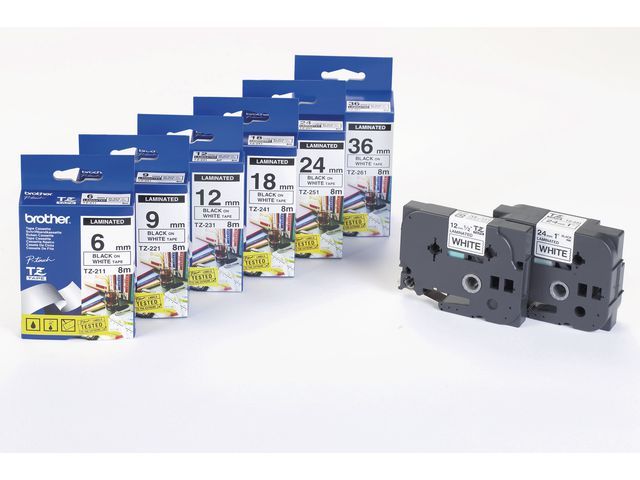 Ptouch P Touch Tze Labeltapes Wit Op Zwart 315 6 Mm ptouch kopen in de aanbieding