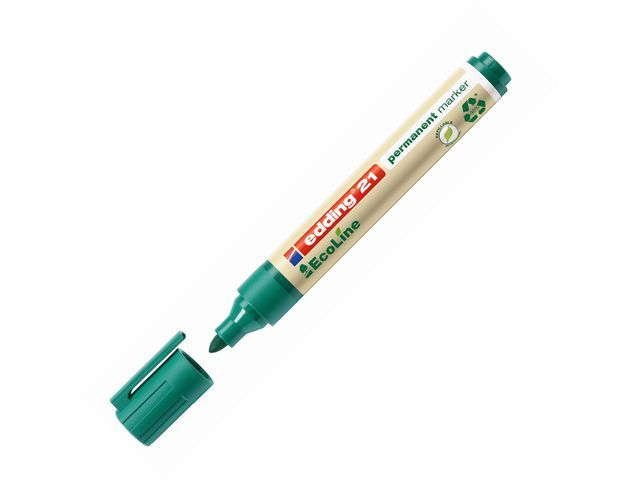 Edding Permanent Marker 21 Ecoline Groen Doos 10 Stuks edding kopen in de aanbieding