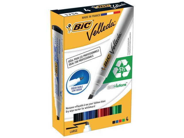 Bic Velleda Liquid Ink Whiteboardmarker Grote Ronde Punt Van 5 Mm Lijndikte 23 Mm Assorti Zwart Blauw Rood Groen Pak 4 Stuks bic kopen in de aanbieding Bic Velleda Liquid Ink Whiteboardmarker Grote Ronde Punt Van 5 Mm Lijndikte 23 Mm Assorti Zwart Blauw Rood Groen Pak 4 Stuks bic kopen in de aanbieding