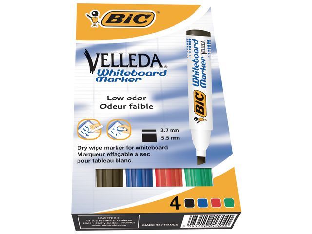 Bic Whiteboard Marker Velleda Ecolutions 1751 Large Assorti Pak 4 Stuks bic kopen in de aanbieding Bic Whiteboard Marker Velleda Ecolutions 1751 Large Assorti Pak 4 Stuks bic kopen in de aanbieding