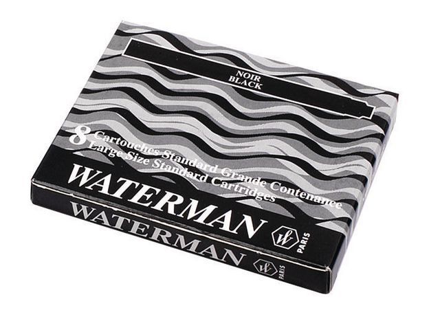 Waterman Vullingen Vulpen Lang Zwart Pak 8 Stuks waterman kopen in de aanbieding