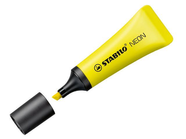 Stabilo Tekstmarker Neon 2 5 Mm Geel Pak 10 Stuks stabilo kopen in de aanbieding