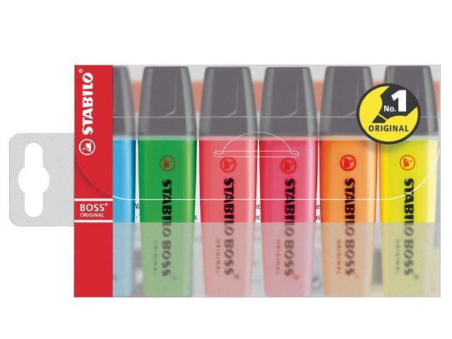 Stabilo Tekstmarker Boss Original 2 5 Mm Assorti Pak 6 Stuks stabilo kopen in de aanbieding