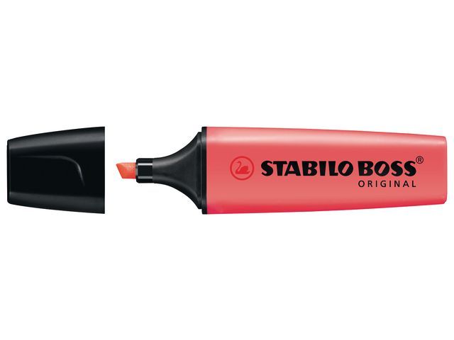 Stabilo Tekstmarker Boss Original 2 5 Mm Rood Pak 10 Stuks stabilo kopen in de aanbieding