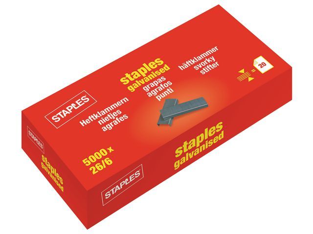 Staples Nietjes 266 Gegalvaniseerd Pak 5000 Stuks staples kopen in de aanbieding Staples Nietjes 266 Gegalvaniseerd Pak 5000 Stuks staples kopen in de aanbieding