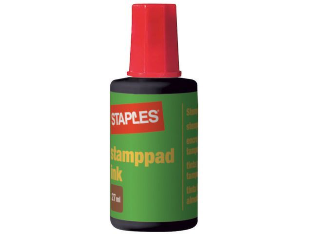 Staples Stempelinkt Rood Fles 27 Milliliter staples kopen in de aanbieding