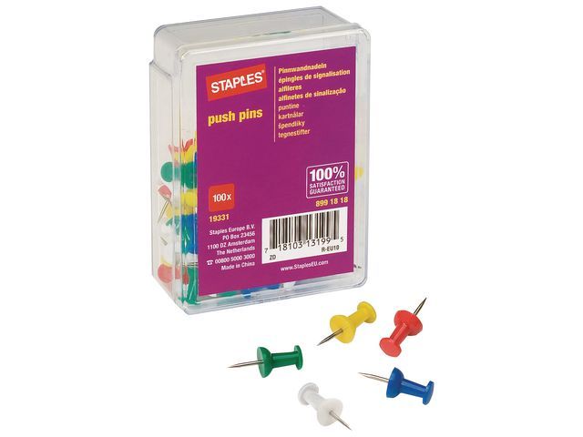 Staples Pushpin Assorti Pak 100 Stuks staples kopen in de aanbieding Staples Pushpin Assorti Pak 100 Stuks staples kopen in de aanbieding