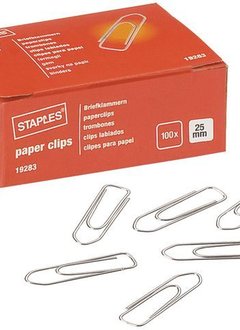 Staples Paperclip SPLS 25mm zilver / doos 100