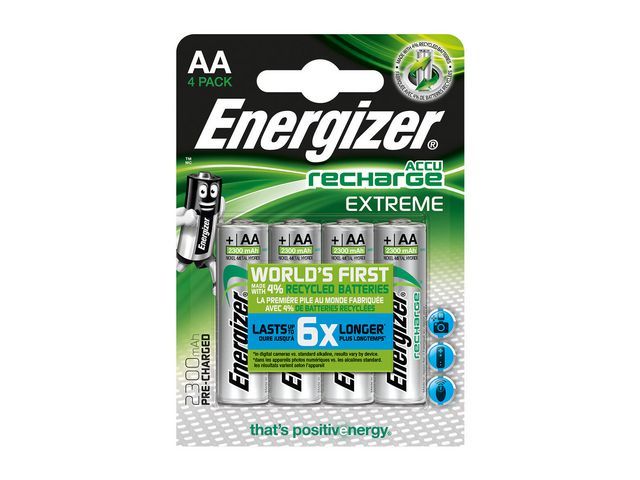 Energizer Extreme Oplaadbare Batterijen Hr6Aa 2300 Mah Blisterverpakking Van 4 Opgeladen Pak 4 Stuks energizer kopen in de aanbieding Energizer Extreme Oplaadbare Batterijen Hr6Aa 2300 Mah Blisterverpakking Van 4 Opgeladen Pak 4 Stuks energizer kopen in de aanbieding