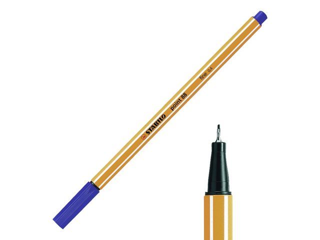 Stabilo Fineliner Point 88 04 Mm Blauw Pak 10 Stuks stabilo kopen in de aanbieding