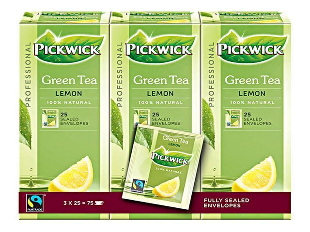 Pickwick Professional Green Tea Lemon Theezakjes Doos 50 G Pak 75 Stuks pickwick kopen in de aanbieding