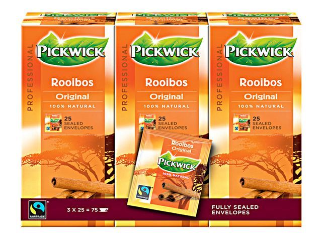 Pickwick Professional Rooibos Original Theezakjes Cafeinevrij Doos 38 G Pak 75 Stuks pickwick kopen in de aanbieding