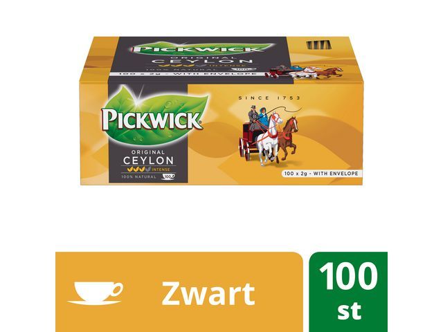 Pickwick Zwarte Thee Grootverpakking Ceylon Pak 100 Stuks pickwick kopen in de aanbieding