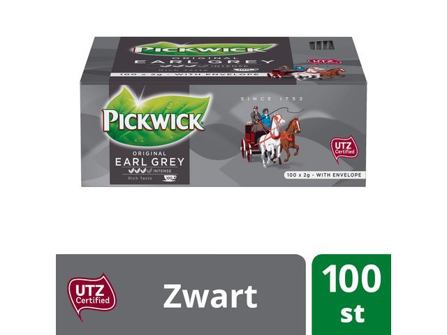 Pickwick Zwarte Thee Grootverpakking Earl Grey Pak 100 Stuks pickwick kopen in de aanbieding