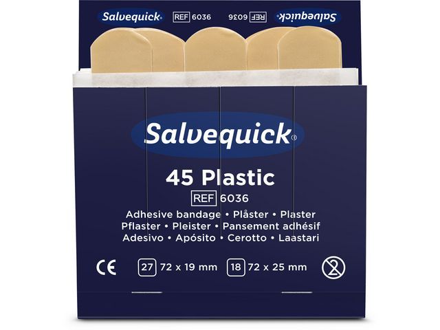 Salvequick Pleisters Plastic Pleister 6 X 45 Stuks Doos 6 X 45 salvequick kopen in de aanbieding