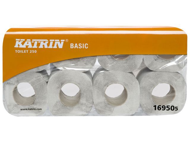 Katrin Basic Toiletpapier 2 Laags 250 Vellen Pak 8 X 8 Rol katrin kopen in de aanbieding