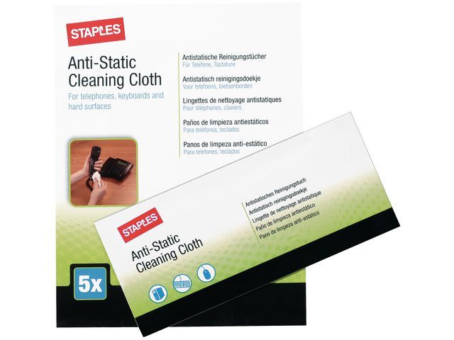 Staples Anti Statische Doekjes Pak 5 Stuks staples kopen in de aanbieding