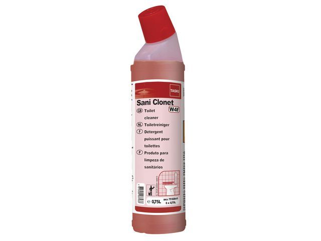 Taski Toiletreiniger Sani Clonet Flacon 750 Ml Doos 6 X Milliliter taski kopen in de aanbieding Taski Toiletreiniger Sani Clonet Flacon 750 Ml Doos 6 X Milliliter taski kopen in de aanbieding