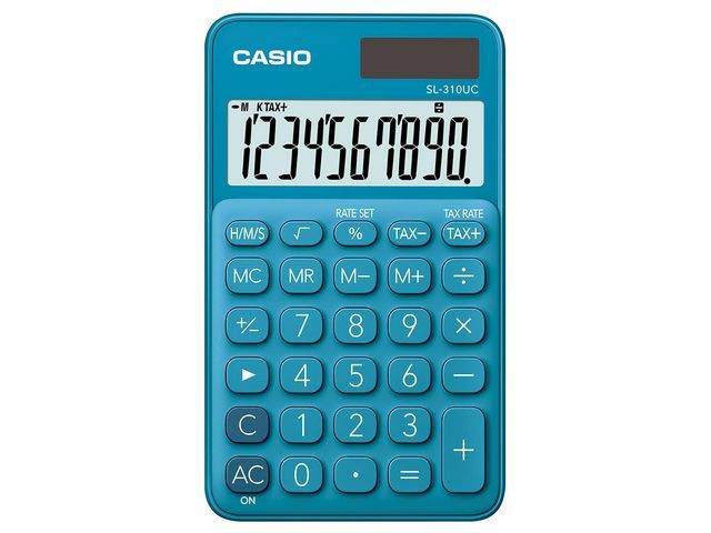 Casio Sl 310Uc Zakrekenmachine 10 Cijferig Blauw casio kopen in de aanbieding