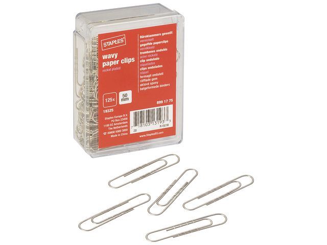 Staples Paperclips Zilver 50Mm Pak 125 Stuks staples kopen in de aanbieding Staples Paperclips Zilver 50Mm Pak 125 Stuks staples kopen in de aanbieding