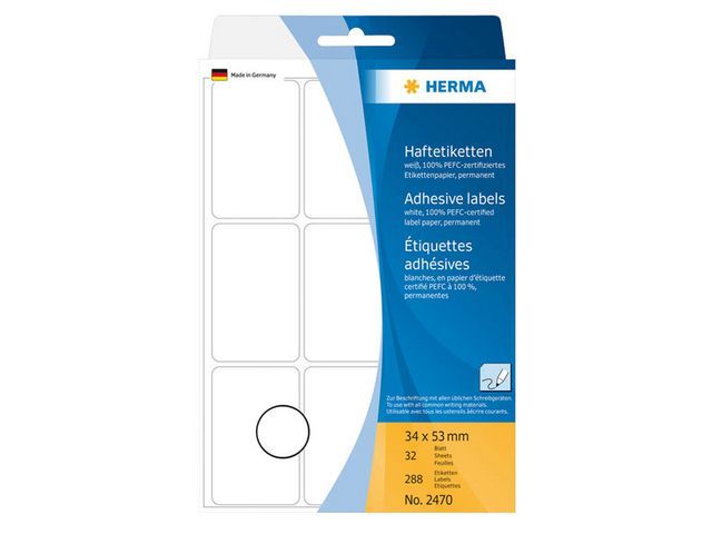 Herma Universele Etiketten Met Ronde Hoeken 34X53 Mm 2470 Pak 288 Stuks herma kopen in de aanbieding Herma Universele Etiketten Met Ronde Hoeken 34X53 Mm 2470 Pak 288 Stuks herma kopen in de aanbieding