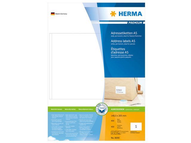 Herma Premium Etiketten Met Rechte Hoeken 1485X205 Mm Pak 400 Stuks herma kopen in de aanbieding