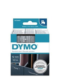 Dymo Tape Dymo D1 12mm wit/transp/ds 5