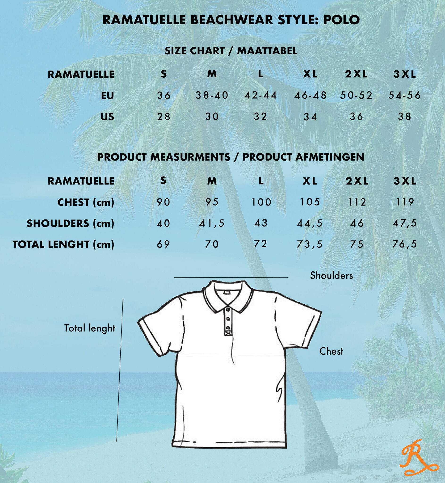 Size chart - Ramatuelle Beachwear