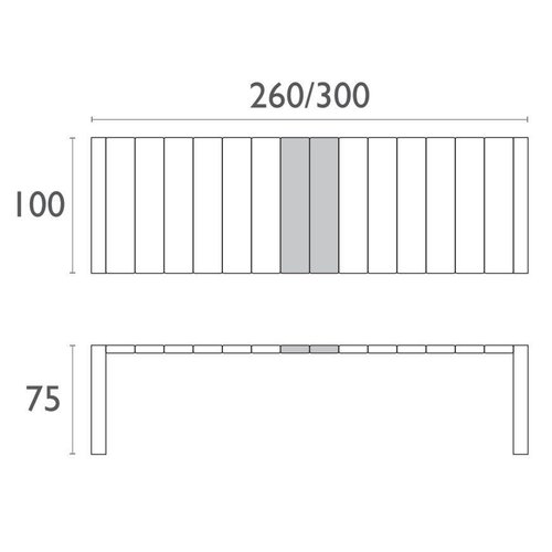 Siesta  Tuintafel - Vegas XL - Zwart - Uitschuifbaar 260/300 cm