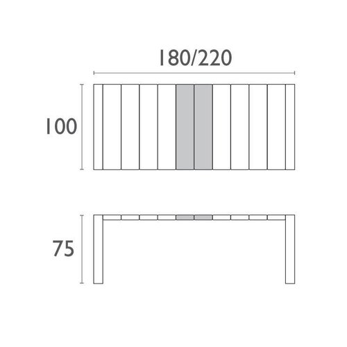 Siesta  Tuintafel - Vegas Medium - Donkergrijs - Uitschuifbaar 180/220 cm