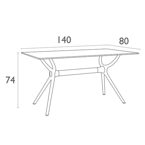 Siesta  Tuintafel - Air - Zwart - 140x80x74 cm - Siesta