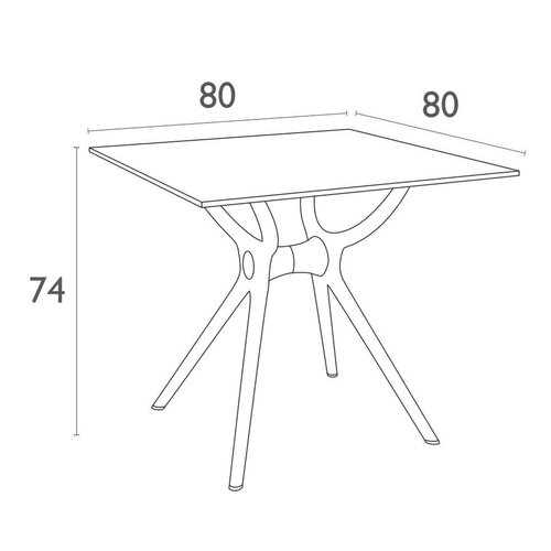 Siesta  Bistrotafel - Air - Zwart - 80x80x74 cm - Siesta