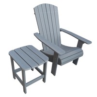 thumb-Adirondack Stoel + Bijzettafel - Grijs - Kunststof Polywood - Garden Interiors-1