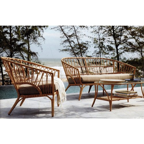 The Outsider Stoel-Bank Loungeset - Lenco - Bamboo Look - Wicker - The Outsider