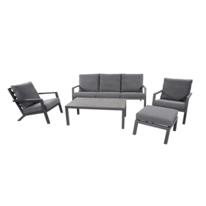 Lesli Living  Stoel-Bank Loungeset – Down Town – Antraciet - Aluminium – Lesli Living