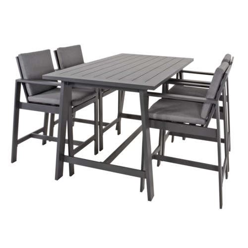 Lesli Living  Barstoel - Malibu - 2 Stuks - Antraciet - Aluminium - Lesli Living