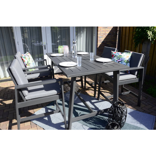 Lesli Living  Barstoel - Malibu - 2 Stuks - Antraciet - Aluminium - Lesli Living